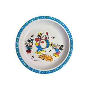 WALT DISNEY VINTAGE 1984 MELAMINE PLATE SELANDIA MICKEY MINNIE MOUSE GOOFY PLUTO